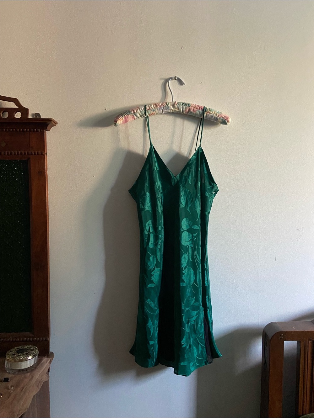 1980s Victoria's Secret Teal green slip night gown